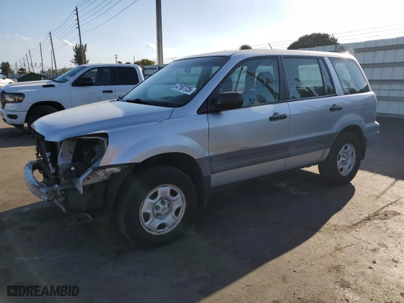2004 Honda Pilot LX with VIN 2HKYF18194H612792, listed as a Copart auction lot 47187725 with 105,254 mi miles and Salvage Title. Bid and sale history available at carsss.com. Image 1.