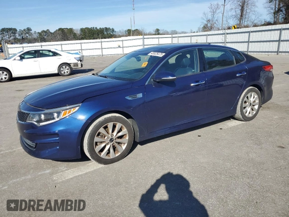 2017 Kia Optima EX with VIN 5XXGU4L32HG148418, listed as a Copart auction lot 54163215 with 99,850 mi miles and Salvage title. Bid and sale history available at DreamBid. Image 1.