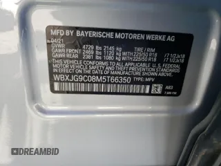 2021 BMW X1 xDrive28i with VIN WBXJG9C08M5T66350, listed as a Copart auction lot 43966353 with 1,721 mi miles. Bid and sale history available at carsss.com. Image 13.