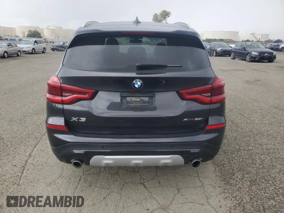2021 BMW X3 xDrive30i with VIN 5UXTY5C09M9E29882, listed as a Copart auction lot 51461695 with 43,807 mi miles and Salvage Title. Bid and sale history available at DreamBid. Image 6.