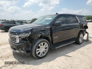 2021 Chevrolet Tahoe High Country with VIN 1GNSCTKT9MR401919, listed as a Copart auction lot 66669384 with 65,937 mi miles and Salvage title. Bid and sale history available at DreamBid. Image 1.