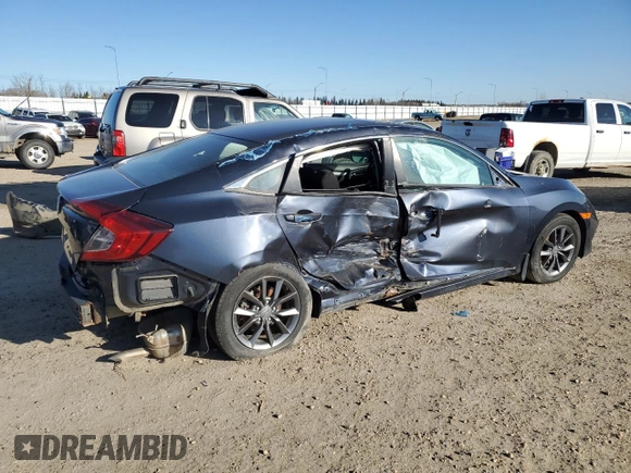 2021 Honda Civic Sedan EX with VIN 2HGFC2F74MH014116, listed as a Copart auction lot 53710705 with 0 mi miles and Salvage Title. Bid and sale history available at carsss.com. Image 3.
