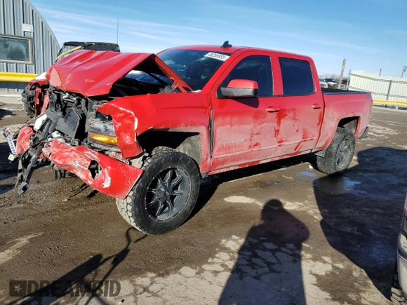 2018 Chevrolet Silverado 1500 LT with VIN 3GCUKREC3JG241051, listed as a Copart auction lot 46256955 with 112,360 mi miles and Salvage Title. Bid and sale history available at carsss.com. Image 1.