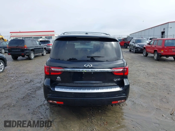 2021 Infiniti QX80 SENSORY with VIN JN8AZ2BE7M9271822, listed as a IAAI auction lot 41572764 with 84,502 mi miles. Bid and sale history available at carsss.com. Image 16.