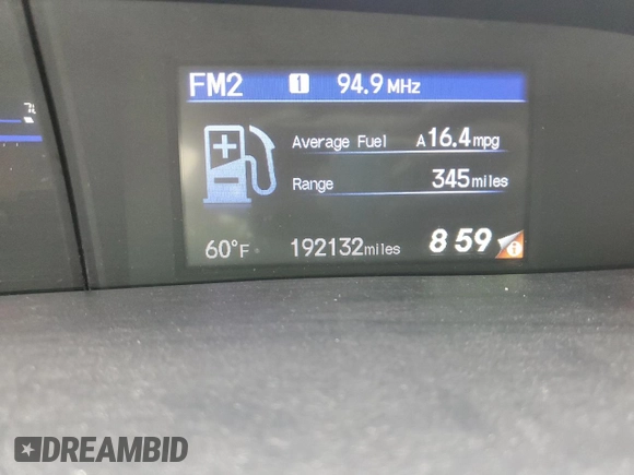 2012 Honda Civic EX with VIN 2HGFB2F88CH554322, listed as a Copart auction lot 55303165 with 192,132 mi miles and Salvage Title. Bid and sale history available at DreamBid. Image 9.