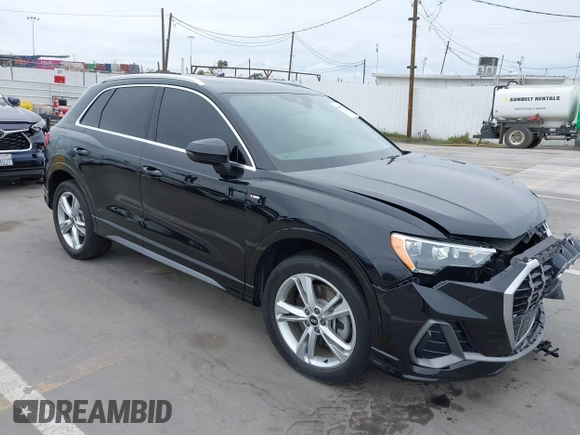 2021 Audi Q3 S line Premium with VIN WA1DECF37M1017457, listed as a IAAI auction lot 41998932 with 28,716 mi miles and . Bid and sale history available at DreamBid. Image 1.