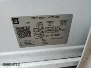 2018 Chevrolet Traverse Premier with VIN 1GNEVJKW9JJ170388, listed as a Copart auction lot 49261515 with 100,155 mi miles and Salvage Title. Bid and sale history available at carsss.com. Image 13.