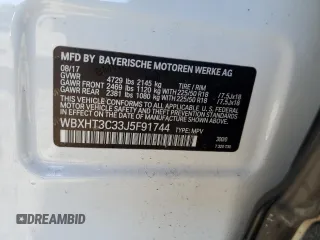 2018 BMW X1 xDrive28i with VIN WBXHT3C33J5F91744, listed as a Copart auction lot 51965855 with 75,988 mi miles and Non Repairable. Bid and sale history available at carsss.com. Image 13.