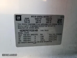 2015 Chevrolet Silverado 1500 Work Truck with VIN 1GCRCPEC7FZ281406, listed as a Copart auction lot 88378865 with 187,602 mi miles and Salvage Title. Bid and sale history available at carsss.com. Image 12.