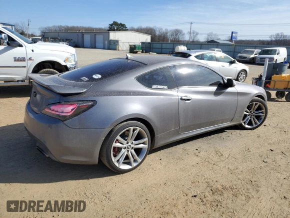 2012 Hyundai Genesis Coupe Grand Touring with VIN KMHHU6KH7CU066051, listed as a Copart auction lot 42713685 with 141,809 mi miles and Salvage title. Bid and sale history available at DreamBid. Image 3.