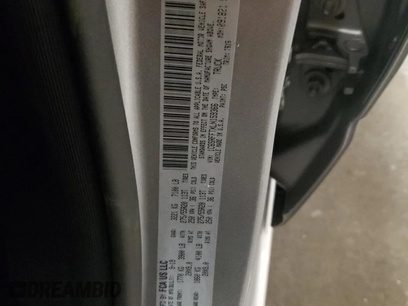2020 Ram 1500 Big Horn with VIN 1C6SRFFTXLN159366, listed as a Copart auction lot 50233955 with 67,251 mi miles and Salvage Title. Bid and sale history available at carsss.com. Image 13.