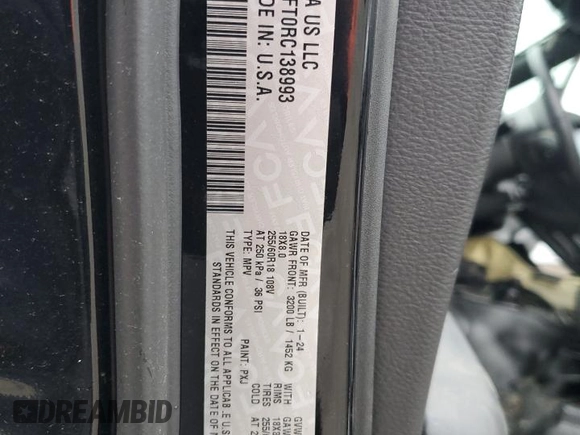 2024 Dodge Durango Special Service with VIN 1C4SDJFT0RC138993, listed as a Copart auction lot 53487835 with 6,847 mi miles and Salvage title. Bid and sale history available at DreamBid. Image 12.