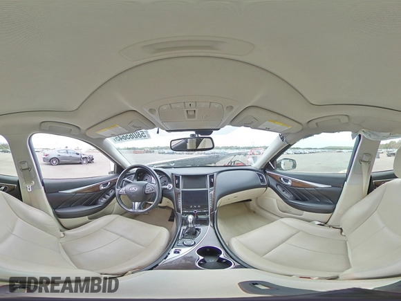 2015 Infiniti Q50 Premium with VIN JN1BV7AR1FM392815, listed as a Copart auction lot 58065645 with 89,233 mi miles and Salvage title. Bid and sale history available at DreamBid. Image 14.