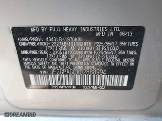2013 Subaru XV Crosstrek Limited with VIN JF2GPAGCXD2888994, listed as a IAAI auction lot 41709219 with 203,175 mi miles. Bid and sale history available at carsss.com. Image 9.