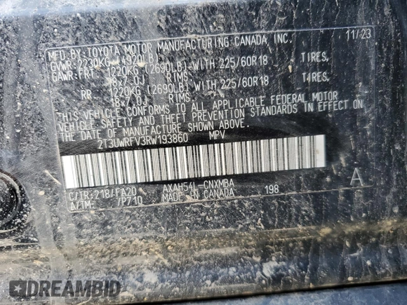 2024 Toyota RAV4 Hybrid LE z VIN 2T3UWRFV3RW193860, wystawiony jako Copart lot #52138735 z przebiegiem 50 956 mil mil oraz Szkoda całkowita • Salvage title. Historia ofert i sprzedaży dostępna na DreamBid. Obrazek 15.