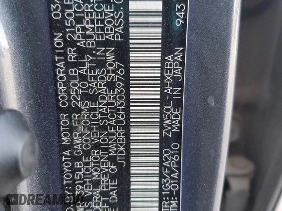 2017 Toyota Prius Two with VIN JTDKBRFU6H3039767, listed as a Copart auction lot 45300385 with 145,748 mi miles and Salvage Title. Bid and sale history available at carsss.com. Image 15.