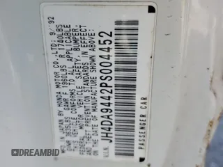 1993 Acura Integra z VIN JH4DA9442PS004452, wystawiony jako Copart lot #49811105 z przebiegiem Nie podano mil oraz Czysty tytuł • Clean title. Historia ofert i sprzedaży dostępna na DreamBid. Obrazek 12.