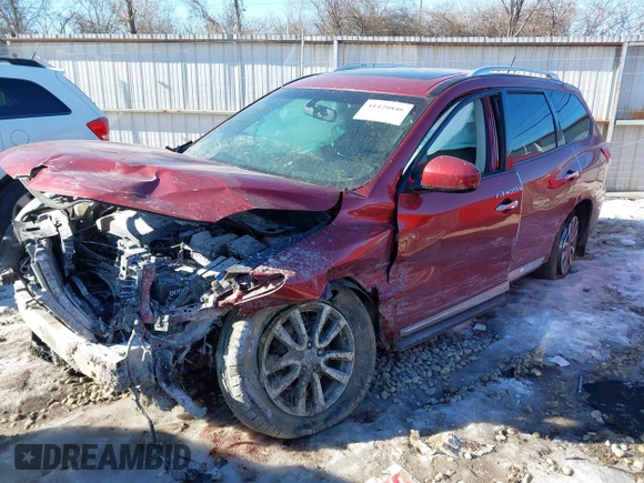 2014 Nissan Pathfinder Platinum with VIN 5N1AR2MM6EC627614, listed as a IAAI auction lot 41420846 with 141,342 mi miles and . Bid and sale history available at DreamBid. Image 16.