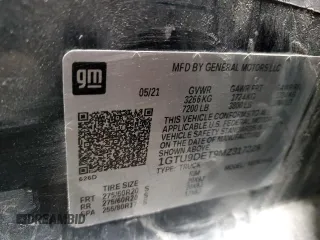 2021 GMC Sierra 1500 SLT with VIN 1GTU9DET9MZ317228, listed as a Copart auction lot 44962005 with 97,980 mi miles and Salvage title. Bid and sale history available at DreamBid. Image 14.