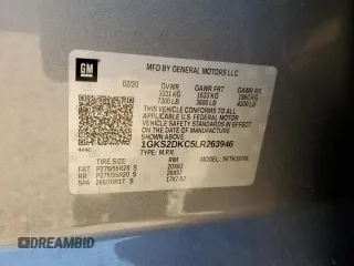 2020 GMC Yukon SLT Standard Edition with VIN 1GKS2DKC5LR263946, listed as a Copart auction lot 68388374 with 66,652 mi miles and Salvage Title. Bid and sale history available at carsss.com. Image 14.