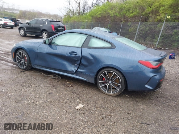2023 BMW 4 Series M440i xDrive with VIN WBA13AR07PCL27599, listed as a IAAI auction lot 41963102 with 23,526 mi miles and . Bid and sale history available at DreamBid. Image 3.
