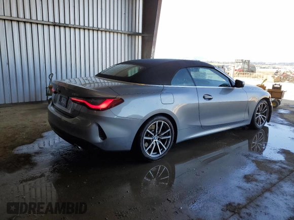 2025 BMW 4 Series 430i with VIN WBA33DB09SCS74594, listed as a Copart auction lot 48600115 with 19,598 mi miles and Clean Title. Bid and sale history available at carsss.com. Image 3.