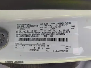2022 Ford Escape SE z VIN 1FMCU0G6XNUB66534, wystawiony jako IAAI lot #42129812 z przebiegiem 28 836 mil mil oraz . Historia ofert i sprzedaży dostępna na DreamBid. Obrazek 9.