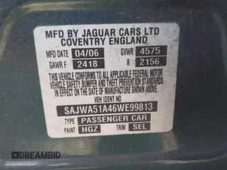 2006 Jaguar X-Type with VIN SAJWA51A46WE99813, listed as a IAAI auction lot 42011197 with 215,839 mi miles and . Bid and sale history available at DreamBid. Image 9.