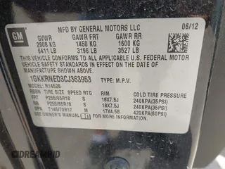 2012 GMC Acadia SL with VIN 1GKKRNED3CJ363953, listed as a IAAI auction lot 42282624 with 103,566 mi miles and . Bid and sale history available at DreamBid. Image 9.