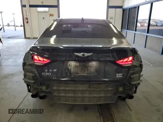2018 Genesis G80 3.3T Sport with VIN KMHGN4JB3JU222254, listed as a Copart auction lot 79540124 with 108,418 mi miles and Salvage Title. Bid and sale history available at carsss.com. Image 6.