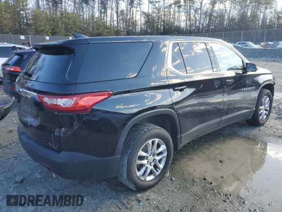 2020 Chevrolet Traverse LS with VIN 1GNERFKW8LJ110610, listed as a Copart auction lot 45092295 with 128,945 mi miles and Salvage Title. Bid and sale history available at carsss.com. Image 3.