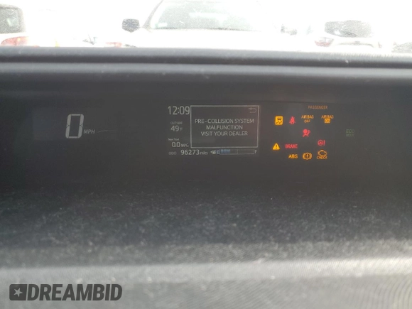 2018 Toyota Prius One with VIN JTDKDTB30J1605671, listed as a Copart auction lot 43071735 with 96,273 mi miles and Salvage Title. Bid and sale history available at DreamBid. Image 9.