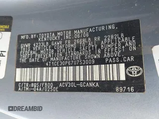 2007 Toyota Solara SE with VIN 4T1CE30P67U753009, listed as a IAAI auction lot 41486729 with 171,545 mi miles and . Bid and sale history available at carsss.com. Image 9.