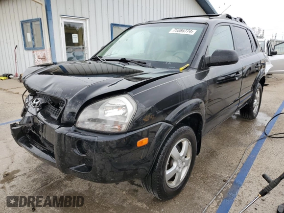 2008 Hyundai Tucson GLS with VIN KM8JM12B58U912894, listed as a Copart auction lot 75886774 with 100,089 mi miles and Salvage Title. Bid and sale history available at carsss.com. Image 1.