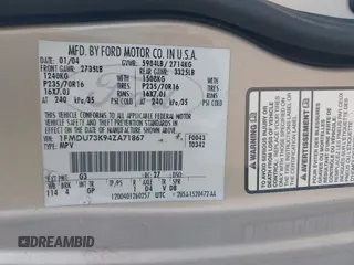 2004 Ford Explorer XLT с VIN 1FMDU73K94ZA71867, выставлен на аукционе IAAI как лот 42875727 с пробегом 205 224 миль миль и . История ставок и продаж доступна на DreamBid. Изображение 9.