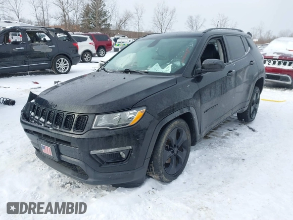 2020 Jeep Compass North with VIN 3C4NJDBB8LT168386, listed as a IAAI auction lot 41621280 with 90,023 mi miles and . Bid and sale history available at DreamBid. Image 2.