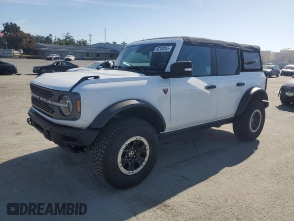 2022 Ford Bronco with VIN 1FMEE5DH3NLA92842, listed as a Copart auction lot 53109365 with 25,303 mi miles and Clean title. Bid and sale history available at DreamBid. Image 1.