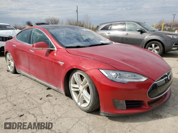 2015 Tesla Model S 85D with VIN 5YJSA1H20FF098488, listed as a Copart auction lot 50399335 with Not Provided miles and Salvage Title. Bid and sale history available at carsss.com. Image 4.