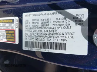 2021 Acura RDX Technology with VIN 5J8TC1H5XML011202, listed as a IAAI auction lot 42266800 with Not provided miles and . Bid and sale history available at DreamBid. Image 9.