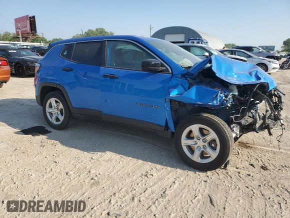 2023 Jeep Compass Sport with VIN 3C4NJDANXPT558715, listed as a Copart auction lot 59988085 with Not provided miles and Salvage title. Bid and sale history available at DreamBid. Image 4.