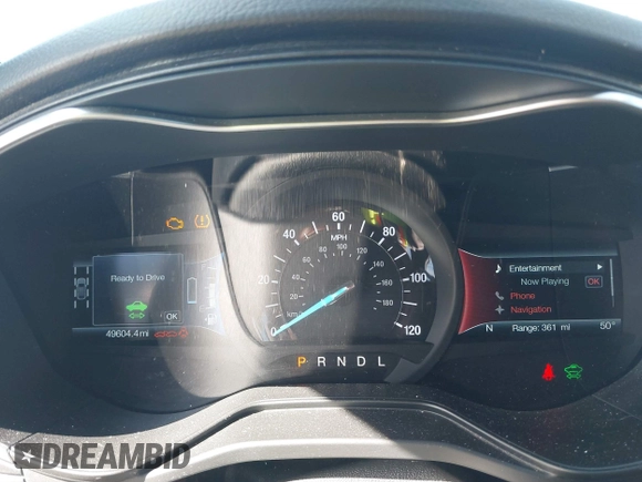 2019 Ford Fusion Hybrid Titanium with VIN 3FA6P0RU2KR123786, listed as a IAAI auction lot 41857026 with 49,604 mi miles. Bid and sale history available at carsss.com. Image 7.