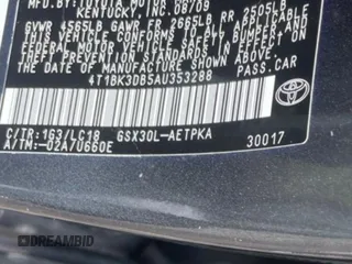 2010 Toyota Avalon XL with VIN 4T1BK3DB5AU353288, listed as a Copart auction lot 56857935 with 233,775 mi miles and Clean Title. Bid and sale history available at DreamBid. Image 10.