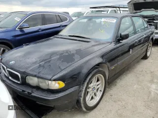 2001 BMW 7 Series 740iL with VIN WBAGH834X1DP25164, listed as a Copart auction lot 77939404 with 0 mi miles and Non Repairable. Bid and sale history available at carsss.com. Image 1.