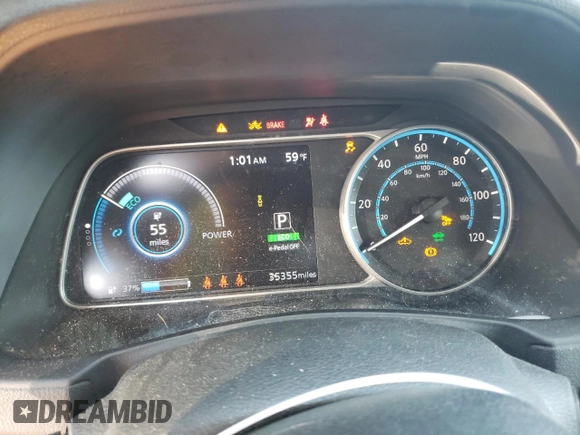 2022 Nissan LEAF S with VIN 1N4AZ1BV2NC558484, listed as a Copart auction lot 50522405 with 35,355 mi miles and Non Repairable. Bid and sale history available at DreamBid. Image 9.