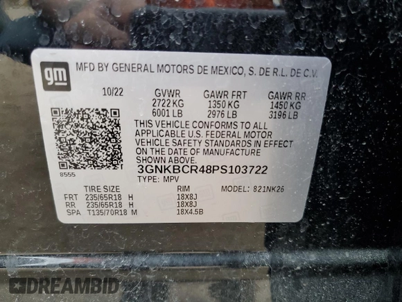2023 Chevrolet Blazer LT z VIN 3GNKBCR48PS103722, wystawiony jako Copart lot #49377625 z przebiegiem 26 157 mil mil oraz Czysty tytuł • Clean title. Historia ofert i sprzedaży dostępna na DreamBid. Obrazek 14.