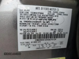 2005 Ford Freestyle Limited with VIN 1FMZK03125GA70129, listed as a Copart auction lot 44586575 with 0 mi miles and Salvage Title. Bid and sale history available at carsss.com. Image 15.