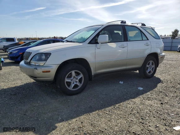 1999 Lexus RX 300 Luxury SUV with VIN JT6HF10U2X0056131, listed as a Copart auction lot 44263595 with 189,453 mi miles and Salvage Title. Bid and sale history available at carsss.com. Image 1.