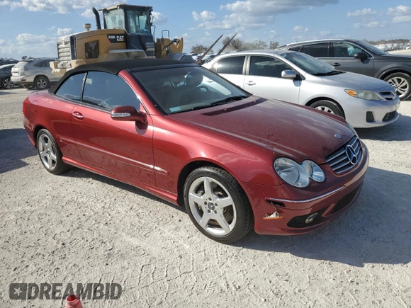 2005 Mercedes-Benz CLK-Class 5.0L with VIN WDBTK75J15F146508, listed as a Copart auction lot 77762524 with 0 mi miles and Salvage Title. Bid and sale history available at carsss.com. Image 4.