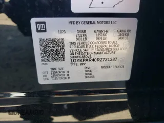 2024 Cadillac XT6 FWD Luxury with VIN 1GYKPAR40RZ721387, listed as a Copart auction lot 42929885 with 11,110 mi miles and Salvage Title. Bid and sale history available at carsss.com. Image 16.