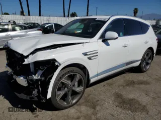 2025 Genesis GV80 Prestige with VIN KMUHEESC1SU250011, listed as a Copart auction lot 46520165 with 2,455 mi miles and Salvage Title. Bid and sale history available at DreamBid. Image 1.